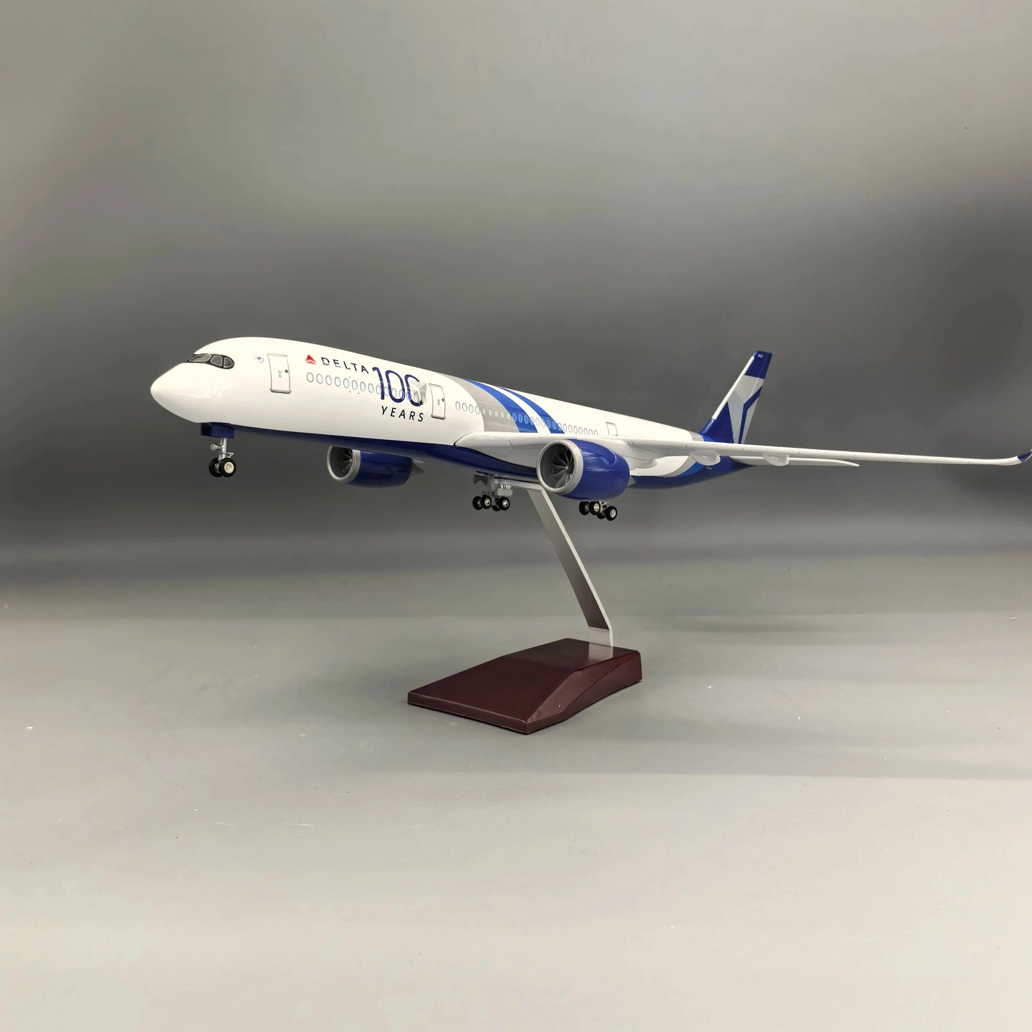 Lookrover Delta A350 Airways Airplane Model 1/142 Scale Resin with Wheels Kids Educational Toy