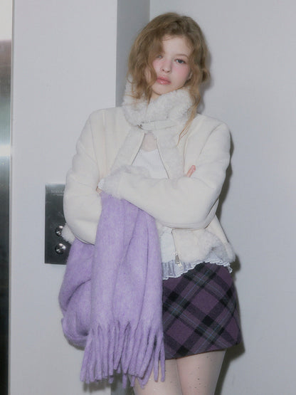 Bear Collar Short Shearling Jumper
