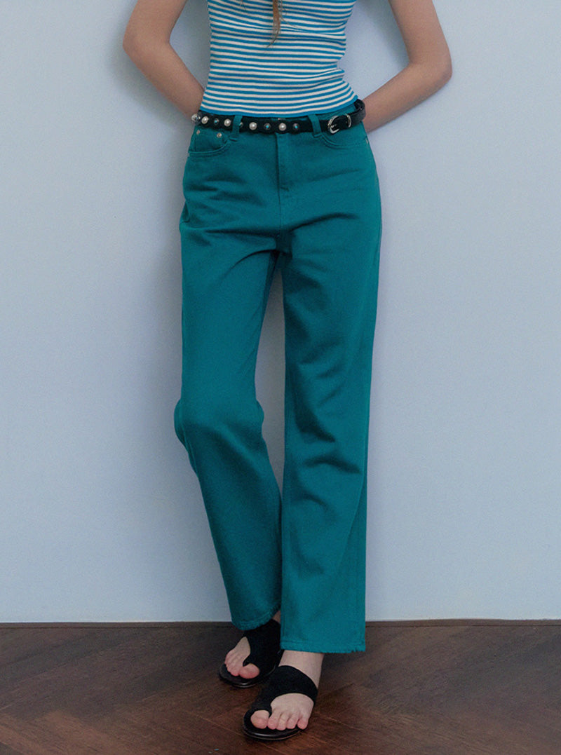 Erin color straight long pants