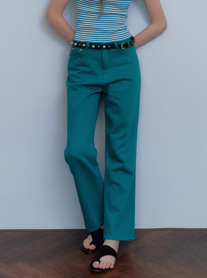 Erin color straight long pants