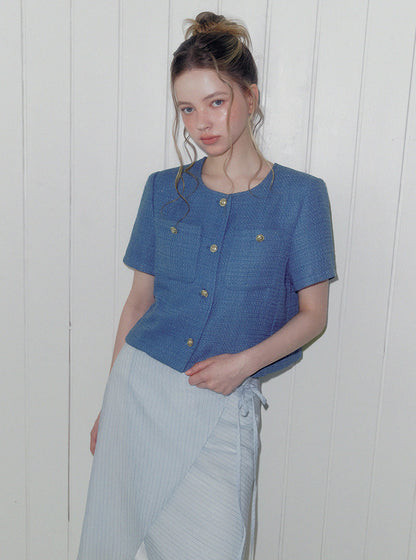 Ronne pocket short sleeve tweed jacket