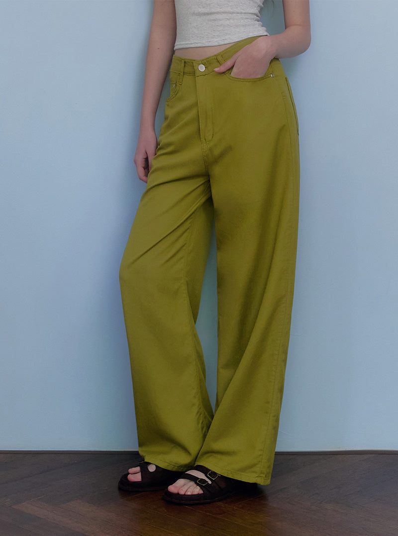 Hezen color straight long pants
