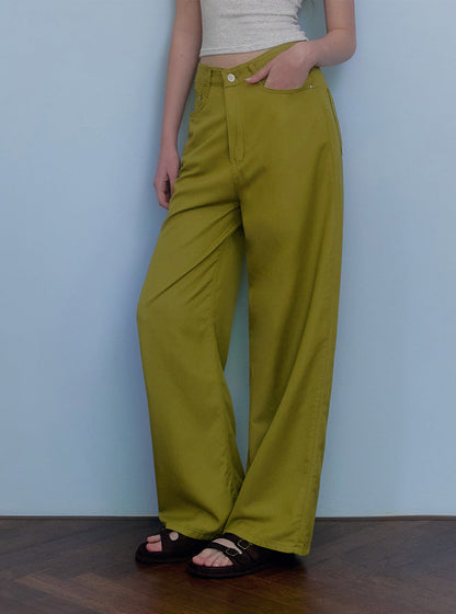 Hezen color straight long pants