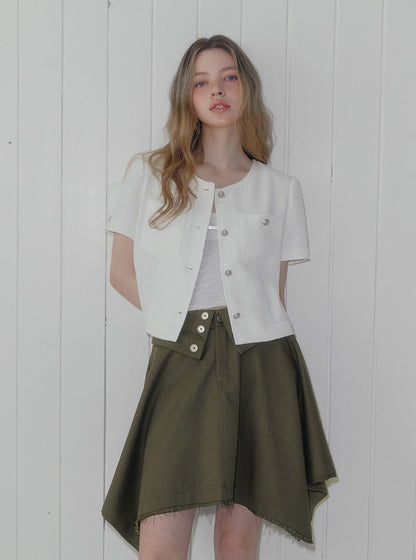 Ronne pocket short sleeve tweed jacket