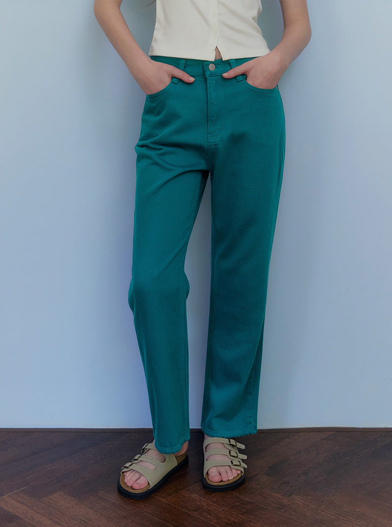 Erin color straight long pants