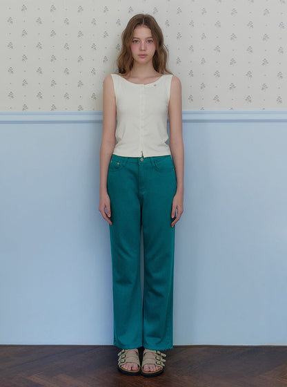Erin color straight long pants