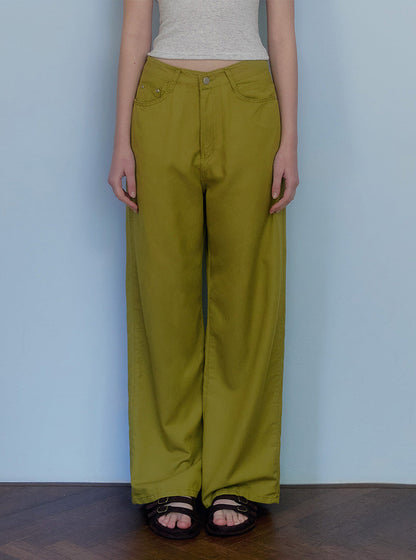 Hezen color straight long pants