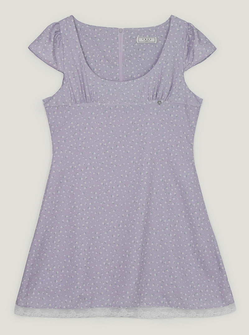 Illat flower cap sleeve mini dress