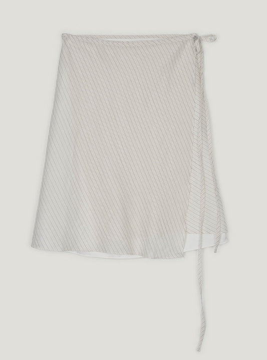 Sunid stripe wrap midi skirt