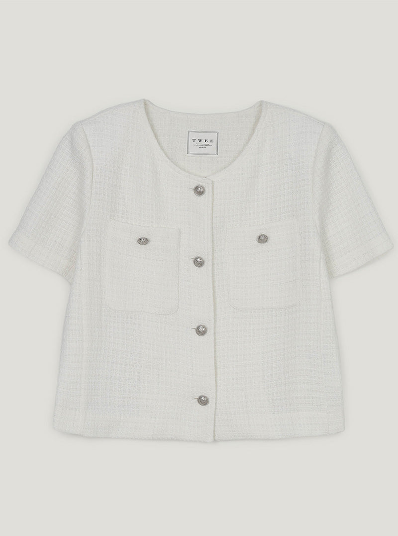 Ronne pocket short sleeve tweed jacket