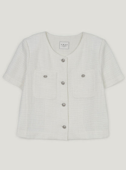 Ronne pocket short sleeve tweed jacket