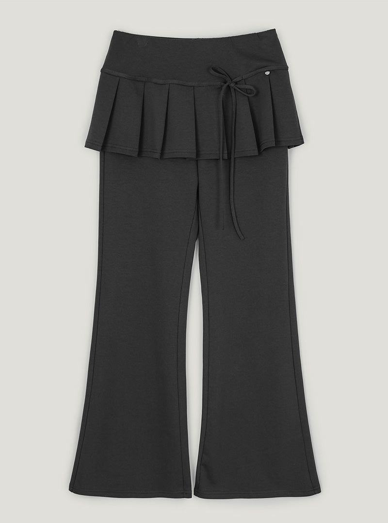 Renbe pleats layered banding long pants