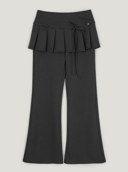 Renbe pleats layered banding long pants