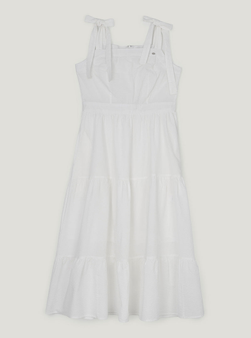 Pendue tiered strap sleeveless long dress