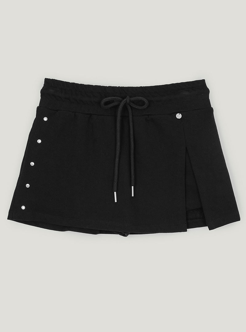 Niven stud slit mini skirt shorts