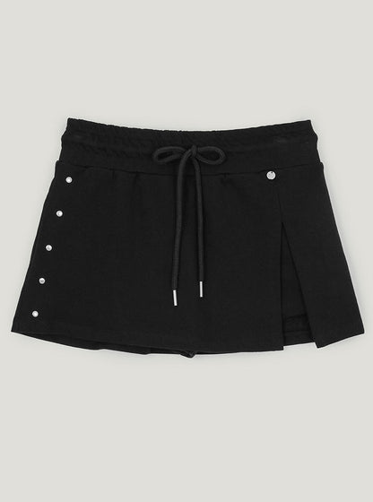 Niven stud slit mini skirt shorts