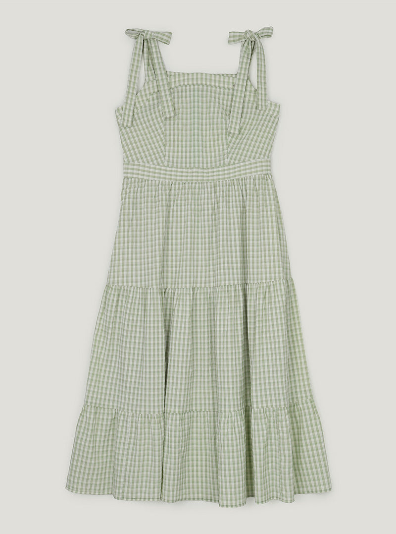 Pendue tiered strap sleeveless long dress