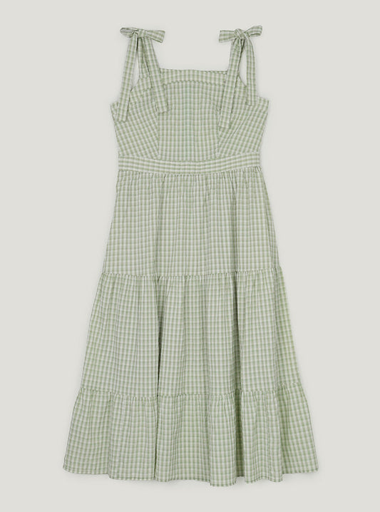 Pendue tiered strap sleeveless long dress