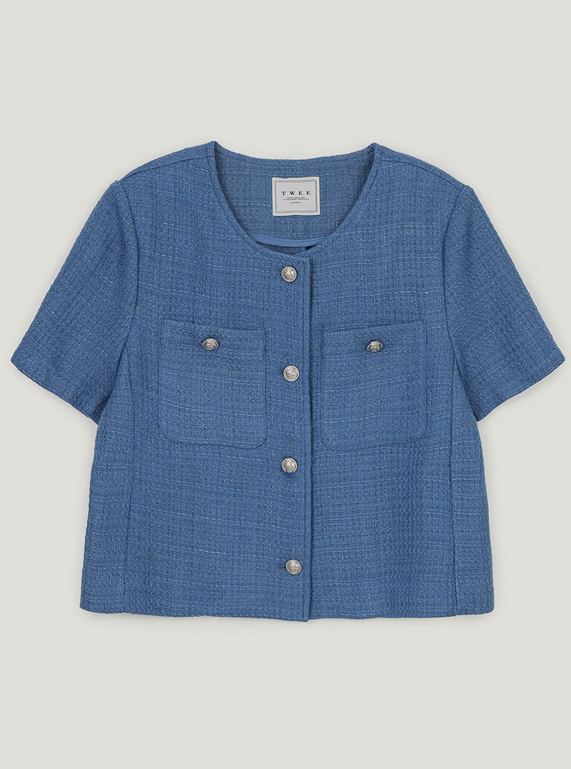 Ronne pocket short sleeve tweed jacket