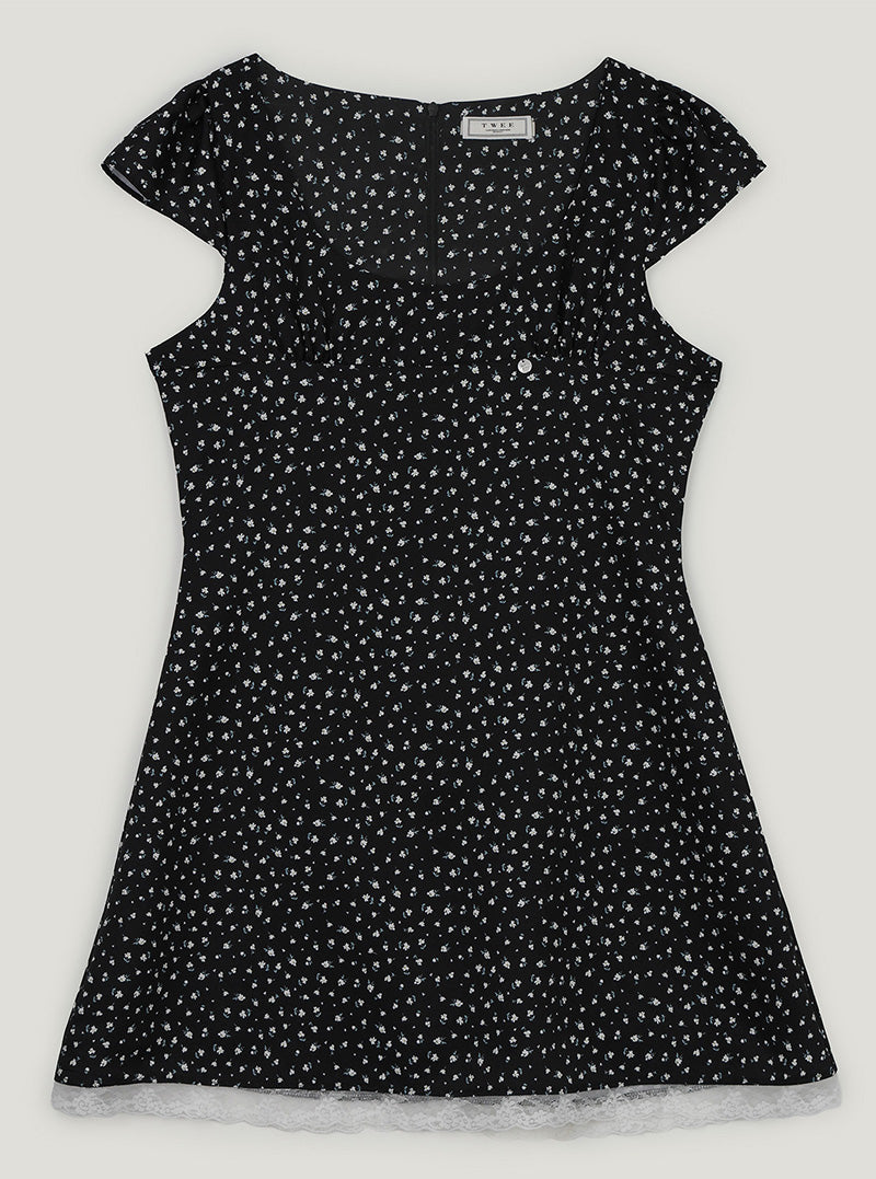 Illat flower cap sleeve mini dress