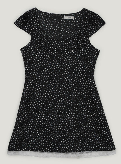 Illat flower cap sleeve mini dress