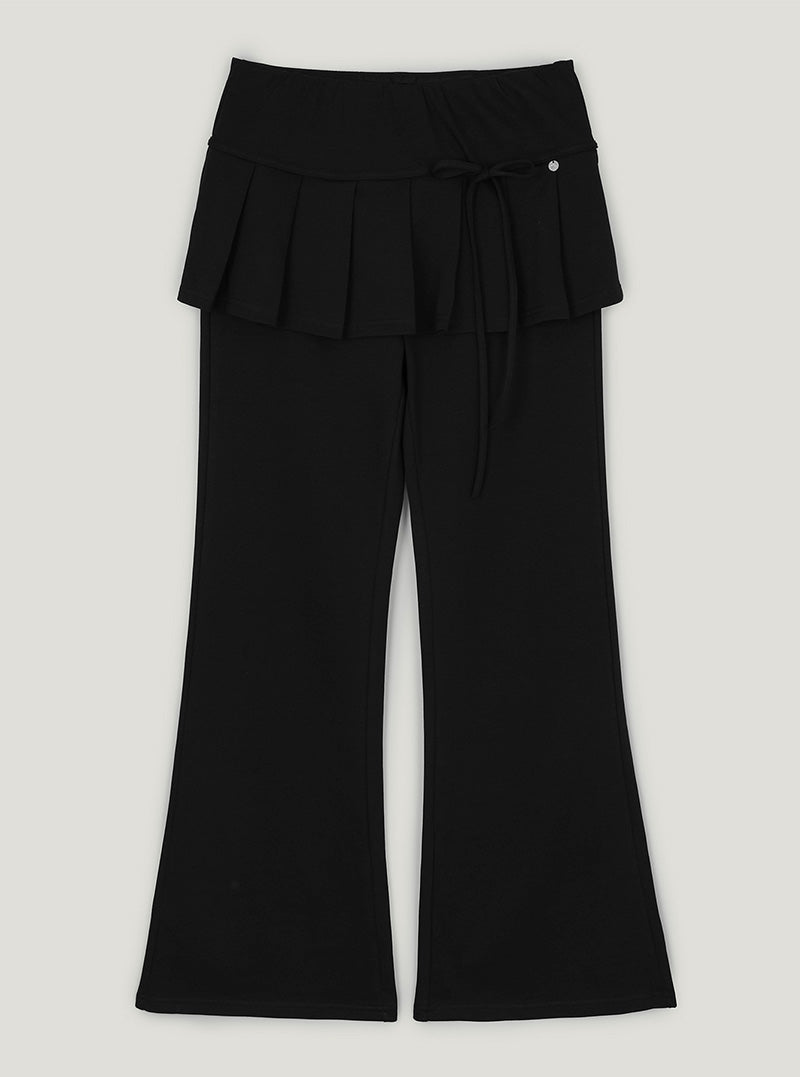 Renbe pleats layered banding long pants