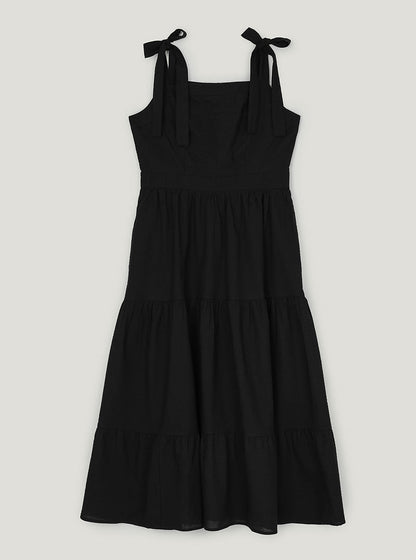 Pendue tiered strap sleeveless long dress