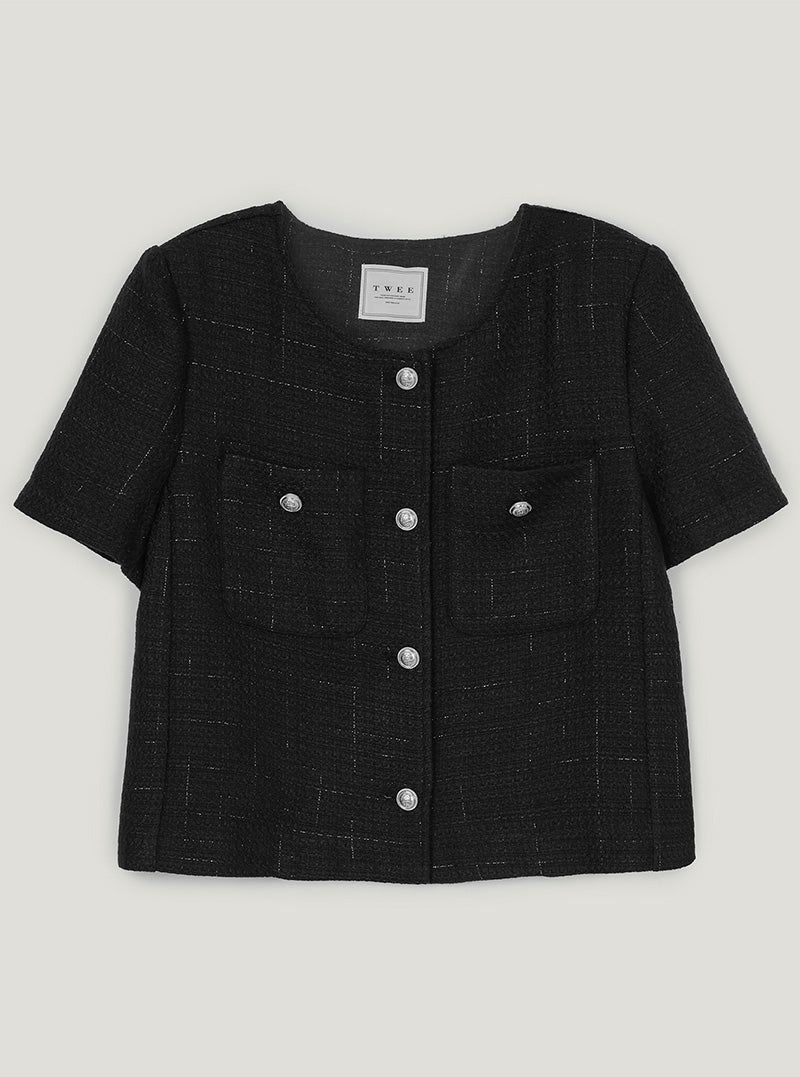 Ronne pocket short sleeve tweed jacket