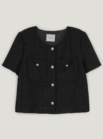 Ronne pocket short sleeve tweed jacket