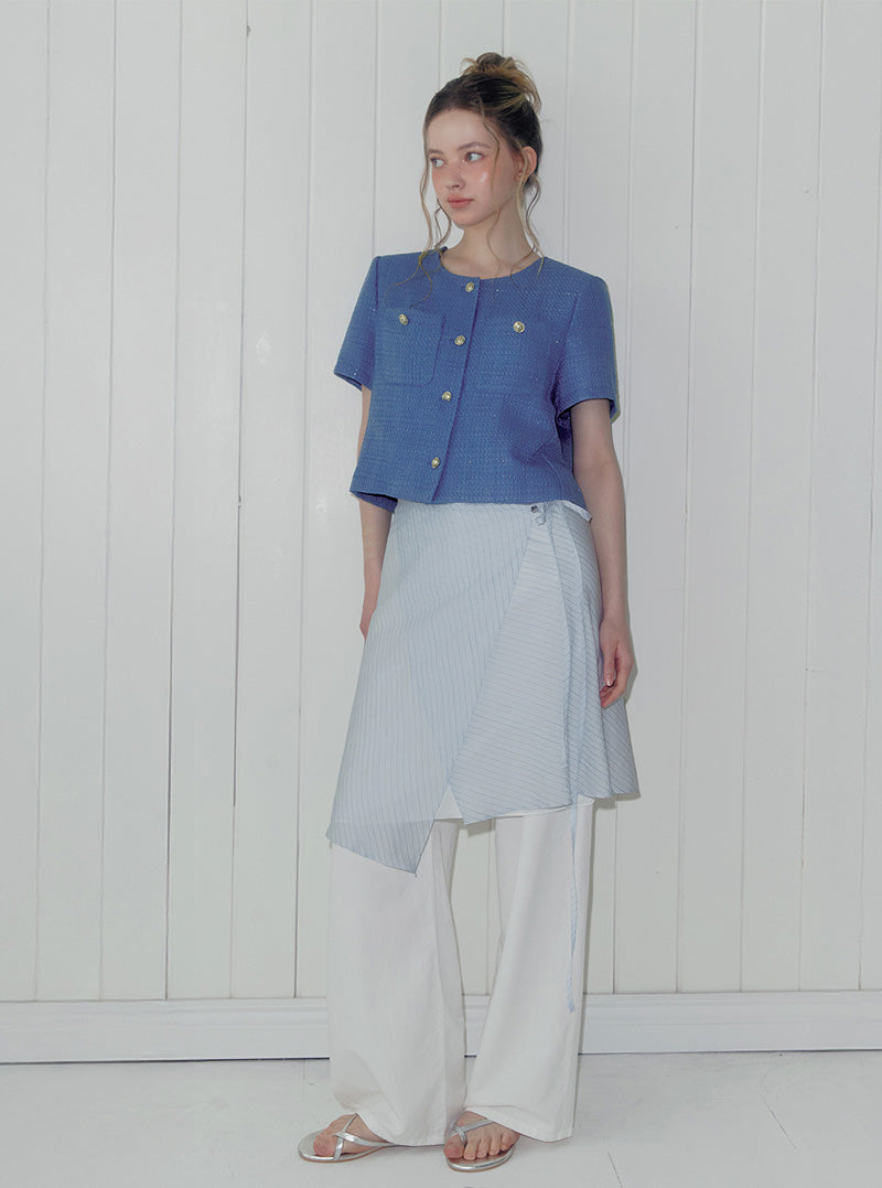 Ronne pocket short sleeve tweed jacket