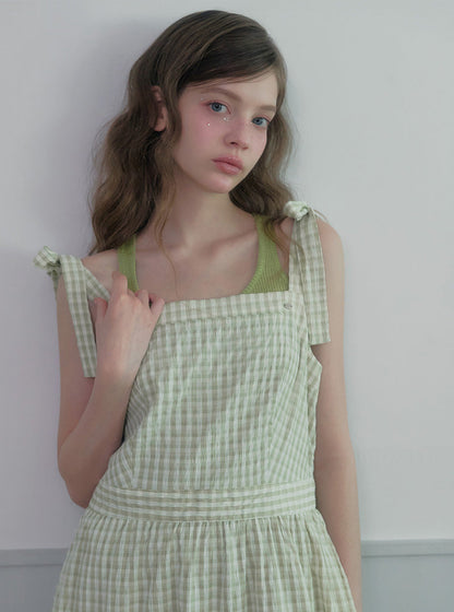 Pendue tiered strap sleeveless long dress