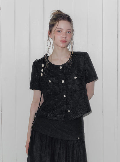 Ronne pocket short sleeve tweed jacket