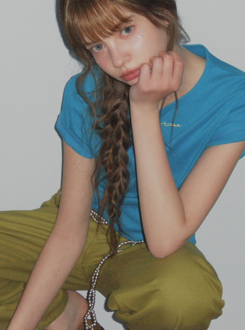 Hezen color straight long pants