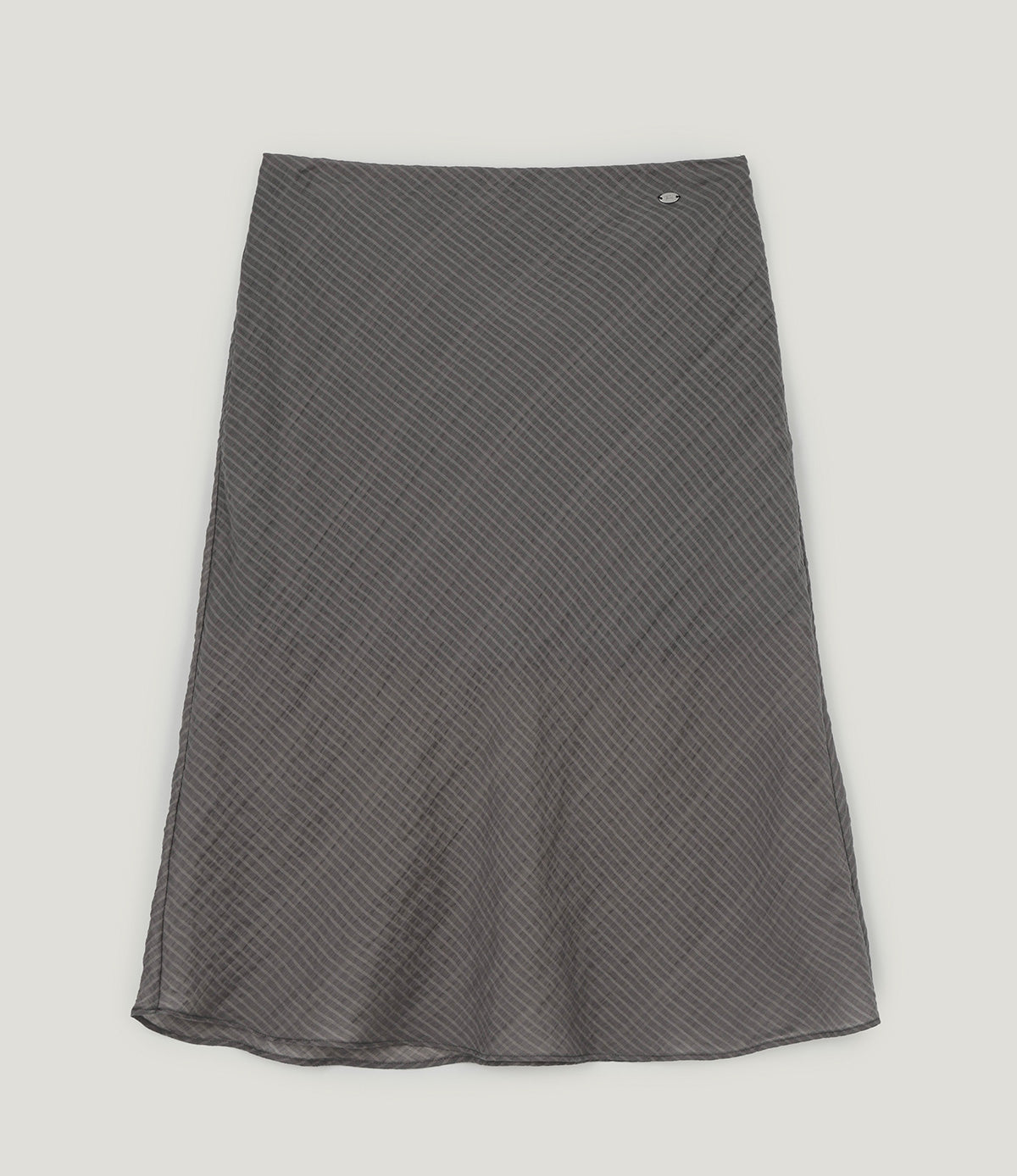 Beret check banding midi skirt