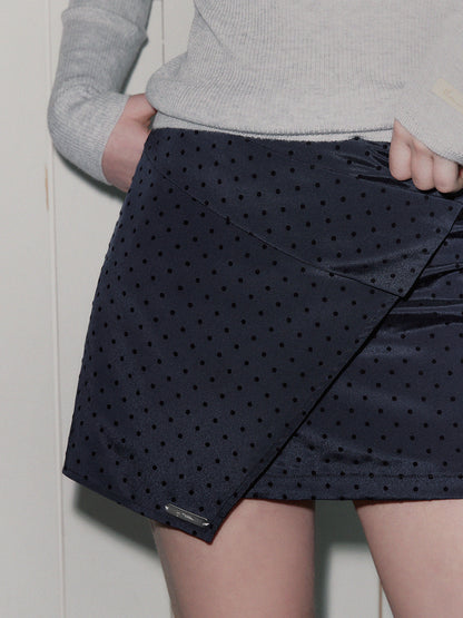 Belvid Dot Wrap Mini Skirt