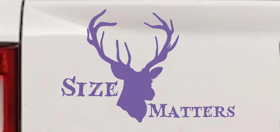 Size Matters Big Buck Deer Hunting Decal Truck Car Window Vinyl Sticker