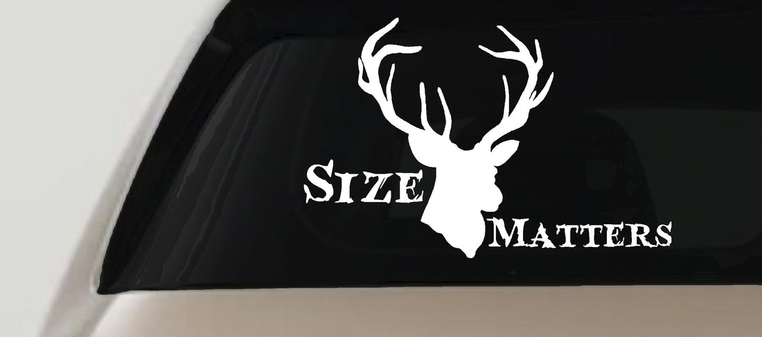 Size Matters Big Buck Deer Hunting Decal Truck Car Window Vinyl Sticker
