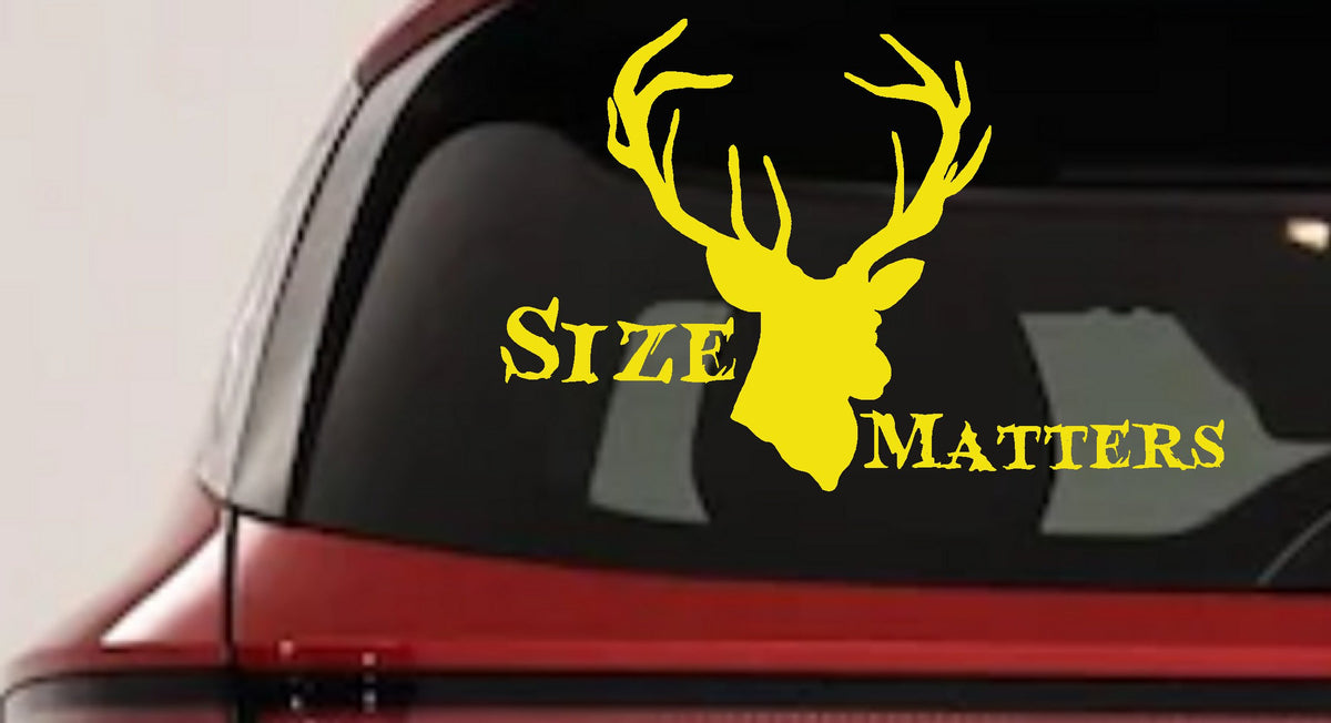 Size Matters Big Buck Deer Hunting Decal Truck Car Window Vinyl Sticker