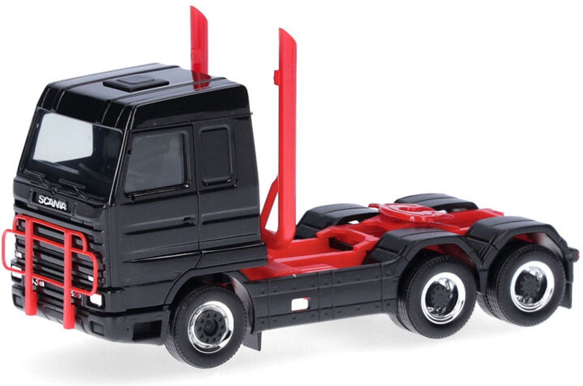 Herpa scania 143 streamline 3a.+ roof rack and exhaust, black red
