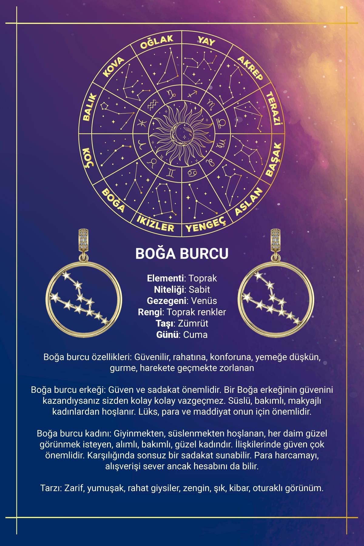 14ct Gold Taurus Zodiac Constellation Pendant