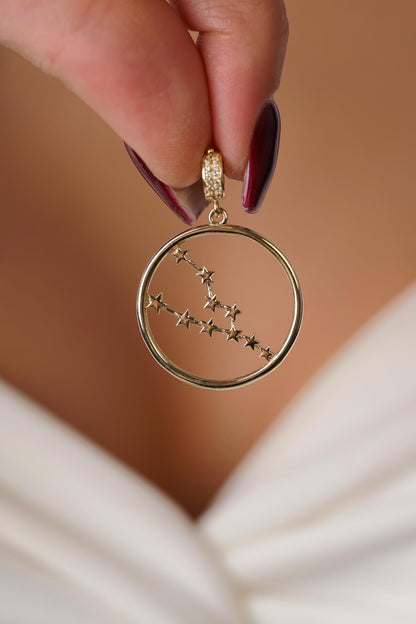 14ct Gold Taurus Zodiac Constellation Pendant