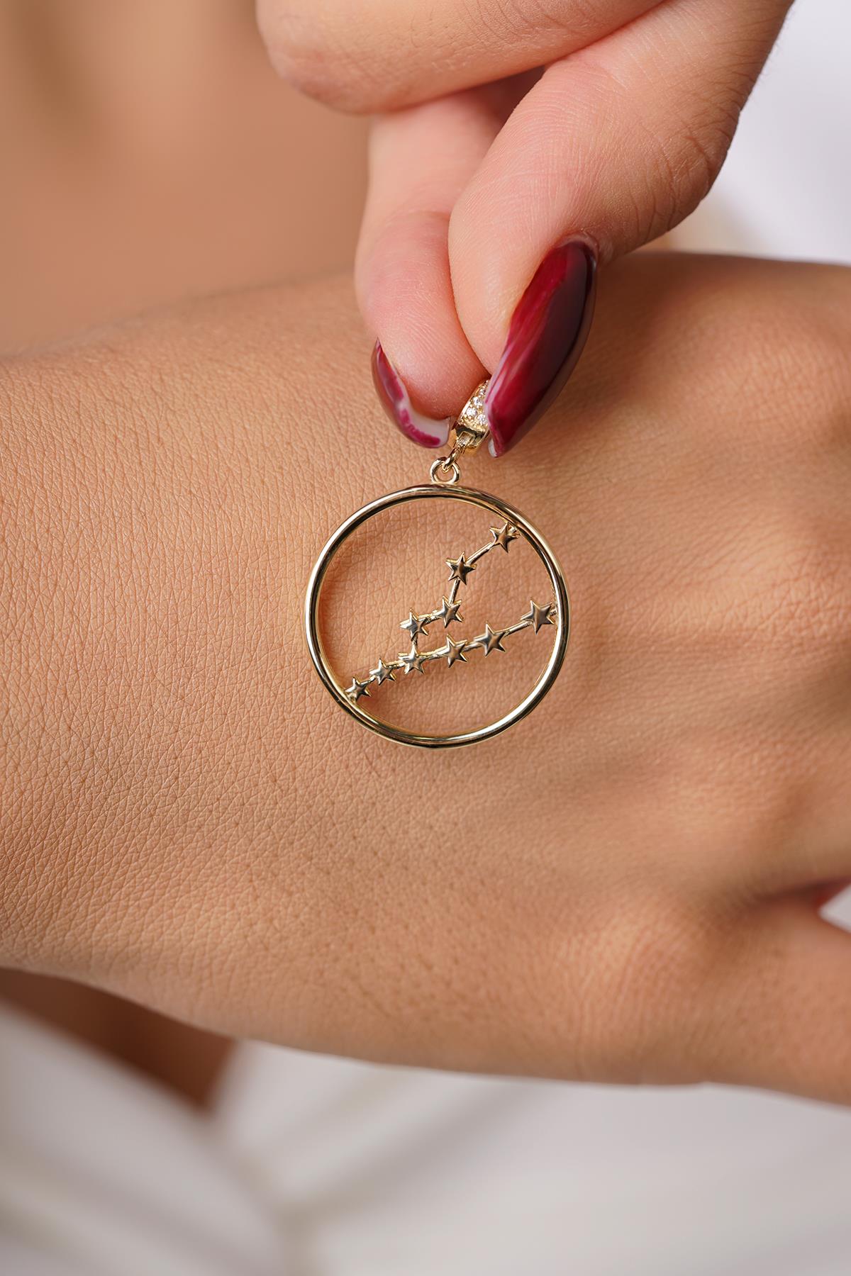 14ct Gold Taurus Zodiac Constellation Pendant