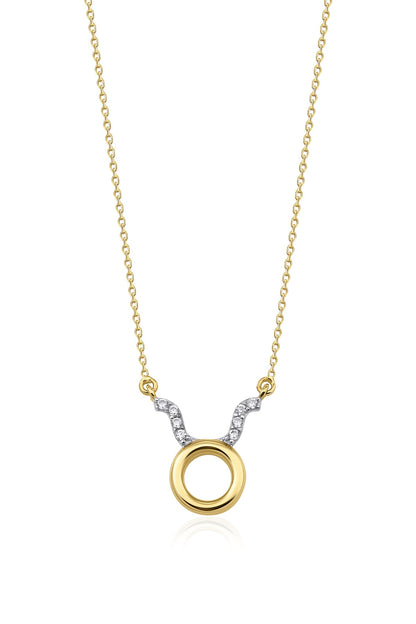 14ct Gold Taurus Zodiac Sign Necklace