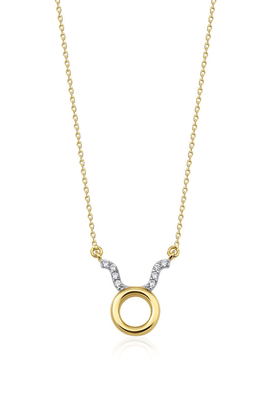 14ct Gold Taurus Zodiac Sign Necklace