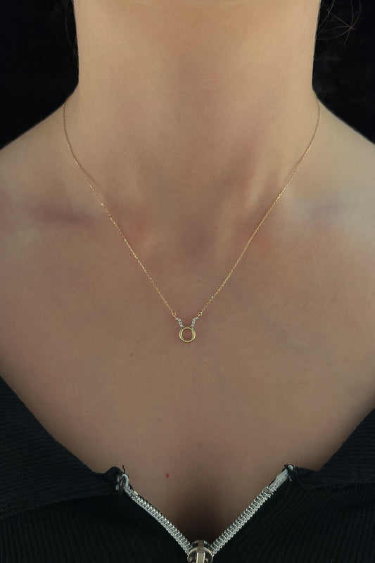 14ct Gold Taurus Zodiac Sign Necklace