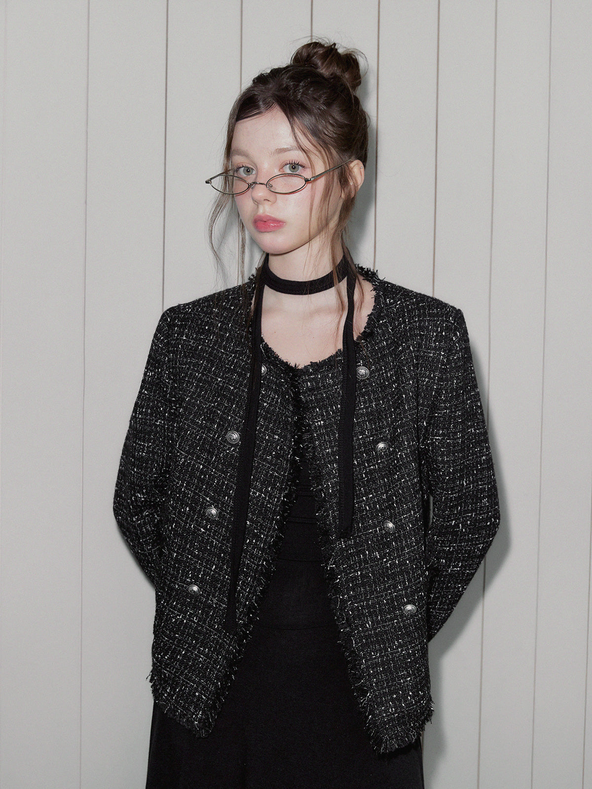 HENDY Tweed Double-Button Jacket