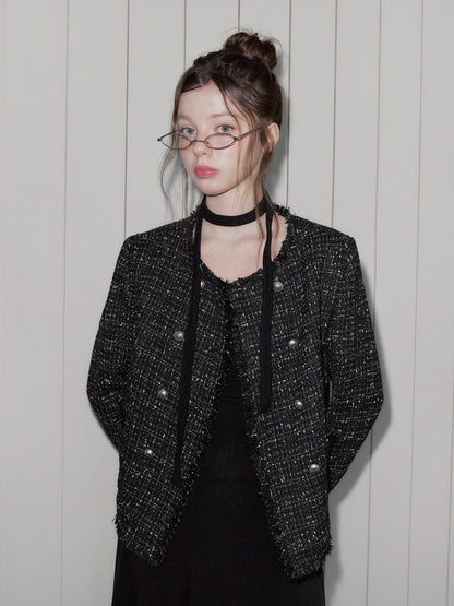 HENDY Tweed Double-Button Jacket
