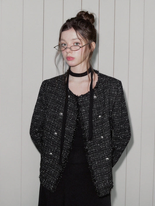 HENDY Tweed Double-Button Jacket
