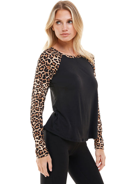 BOBCAT PRINT LONG SLEEVE RAGLAN