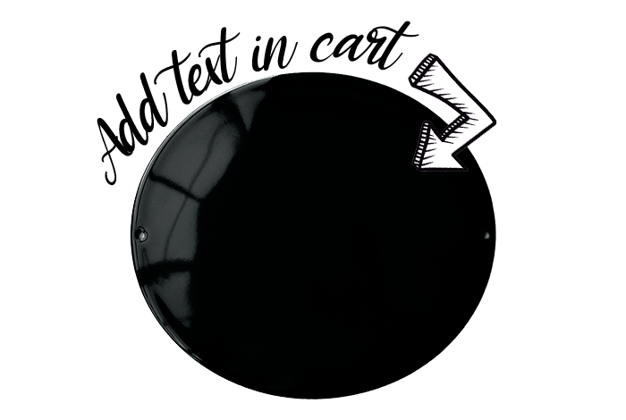 Black Enamel Sign 20 x 18 cm (7⅞" x 7")